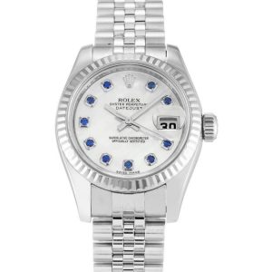 Rolex Datejust Lady Pearl-White & Sapphire Dial 179174