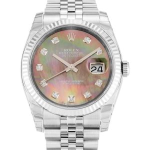 Rolex Datejust Pearl Nero-Diamond Dial 116234