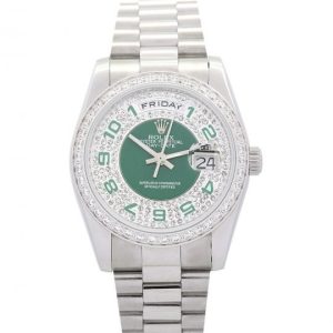 Rolex Day-Date Green and Argento Dial 118346