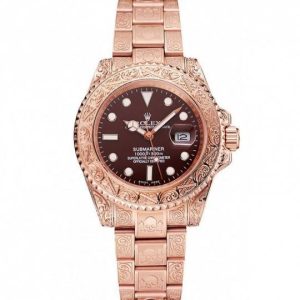 Rolex Submariner Skull Limited Edition Brown Dial Rose Gold Case And Bracelet 1454087