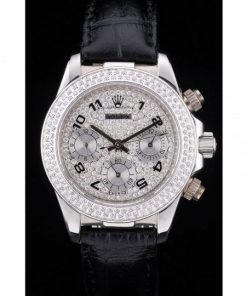 Rolex Daytona Lady Stainless Acciaio Case Crystal Studded Bezel Crystal Studded Dial