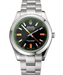 Rolex Milgauss Nero Dial OGamma Markings Stainless Acciaio Case And Bracelet