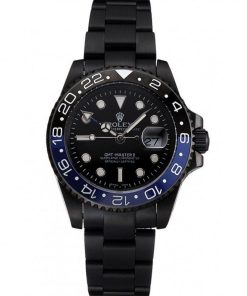 Rolex GMT Master II Nero Dial Blue And Nero Bezel Nero PVD Case And Bracelet PR18239