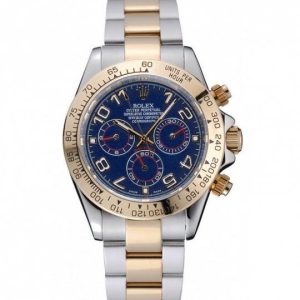 Rolex Cosmograph Daytona Blue Dial Two Tone Stainless Acciaio Bracelet 1454246