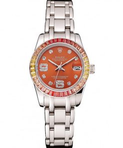 Rolex Datejust Pearlmaster 39 Cognac Dial Stainless Acciaio Case And Bracelet