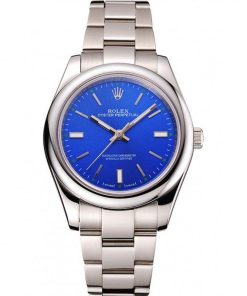 Rolex Oyster Perpetual Blue Dial Stainless Acciaio Case And Bracelet