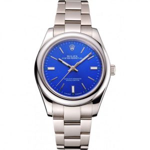 Rolex Oyster Perpetual Blue Dial Stainless Acciaio Case And Bracelet