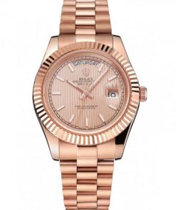 Rolex Day-Date 40 Rose Gold Etched Dial Rose Gold Case And Bracelet