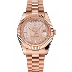 Rolex Day-Date 40 Rose Gold Etched Dial Rose Gold Case And Bracelet