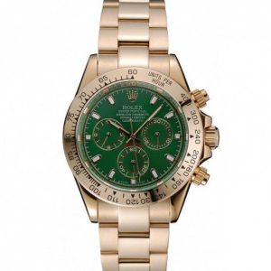 Rolex Cosmograph Daytona Green Dial Rose Gold Case And Bracelet 1454244